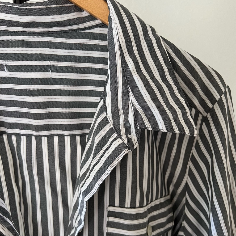 Lightweight Pinstripe Button Up Oversized - image 4